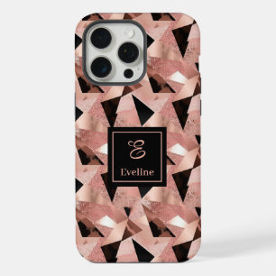 Coque iPhone 15 Pro Max Étui luxe iPhone 14 Rose Gold Noir Tendance