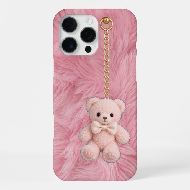 Coque iPhone Étui Luxueux en Teddy Doux pour iPhone 16 Pro Max (Verso)