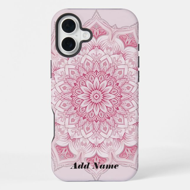 Coque iPhone Étui Mandala Rose Arabesque (Verso)