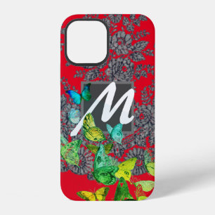 COQUE iPhone 12 ÉTUI MATE TOUGH INITIALE PERSONNALISÉE ROUGE DENTE