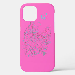 Coque iPhone 12 Étui monogramme abeille rose chic Case-Mate pour i