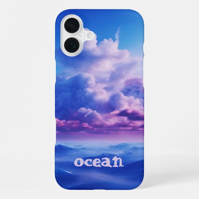 Coque iPhone Étui monogrammé Blue Ocean Case-Mate iPhone (Verso)