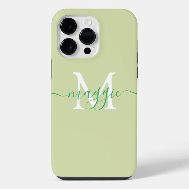 Coque iPhone Étui monogramme écriture pastel Case-Mate iPhone 1 (Verso)
