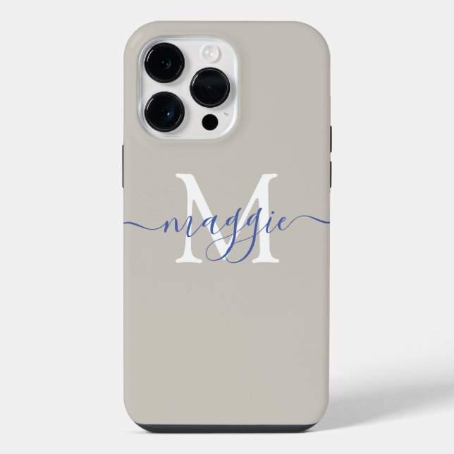 Coque iPhone Étui monogramme écriture pastel Case-Mate iPhone 1 (Verso)