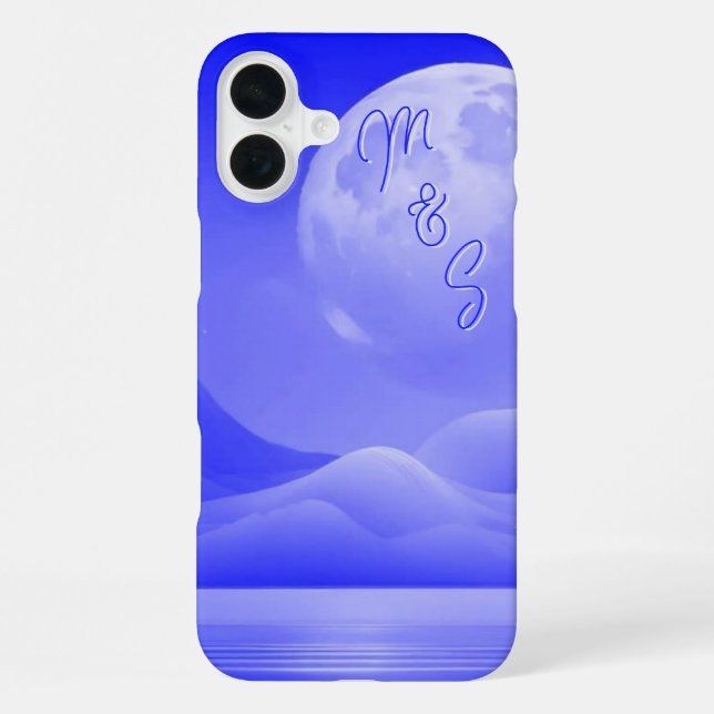 Coque iPhone Étui Monogramme Galaxie Clair de Lune - Mate iPhon (Verso)