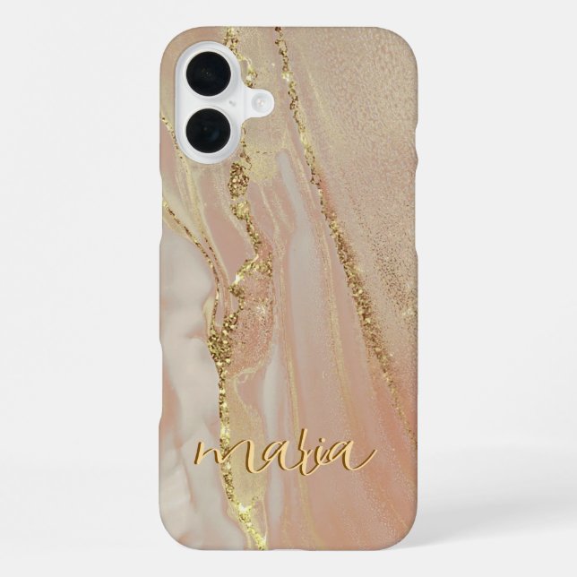 Coque iPhone Étui Monogrammé Pailletté à l'Encre d'Alcool - Mat (Verso)