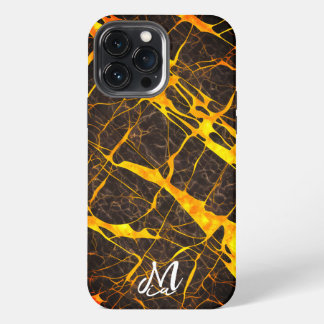 Etui iPhone 13 Pro Max Étui noir et jaune Monogram pour iPhone13 Pro Max
