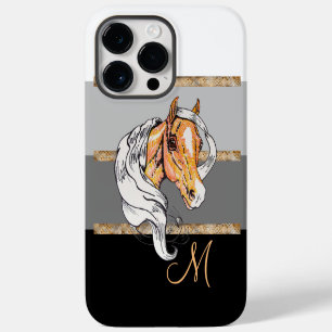 Coque Pour Pour iPhone 14 Pro Max Étui Palomino (dégradé noir/rayures dorées)