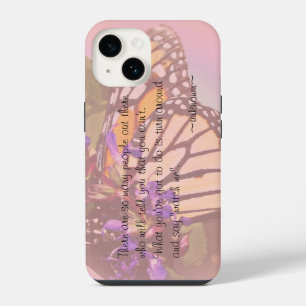Coque Pour iPhone 14 Étui papillon citation Case-Mate Samsung Galaxy Ca