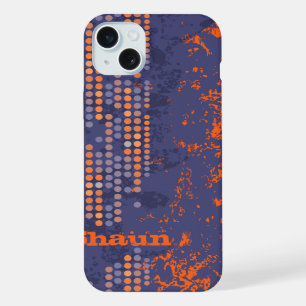 Coque iPhone 15 Plus Étui personnalisé surf style bleu orange