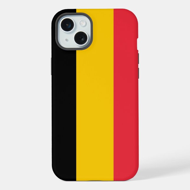 Coque iPhone Étui pour Apple iPhone 15 Plus, drapeau de la Belg (Verso)