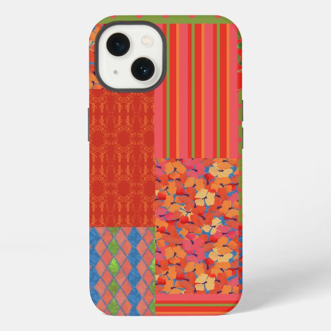 Coque iPhone Étui pour iPad Case-Mate Chic Poppies Faux-patchwo (Verso)