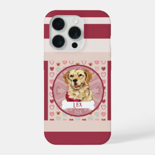 Coque iPhone 15 Pro Étui pour iPhone 11 Pro Cœur de Golden Retriever