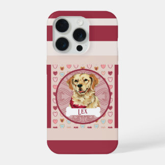Coque iPhone 15 Pro Étui pour iPhone 11 Pro Cœur de Golden Retriever