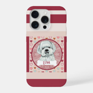 Coque iPhone 15 Pro Étui pour iPhone 11 Pro Maltese + nom Valentine He