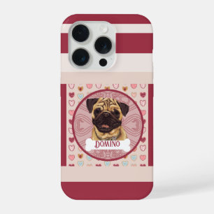 Coque iPhone 15 Pro Étui pour iPhone 11 Pro Pug Valentine Heart