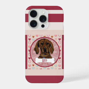 Coque iPhone 15 Pro Étui pour iPhone 11 Pro Vizsla + nom Valentine Hea