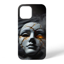 Étui pour iPhone 12 Masque en Porcelaine Craquelée