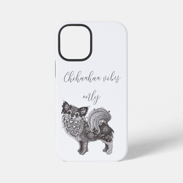Coque iPhone Étui pour iPhone 12 Mini vibes Chihuahua (Verso)