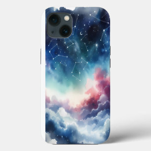 Etui iPhone 13 Étui pour iPhone 13 Ciel Nocturne Aquarelle Oniriq