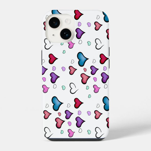 Coque iPhone Étui pour iPhone 14 avec cœur de la Saint-Valentin (Verso)