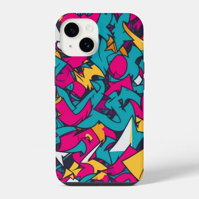 Coque iPhone Étui pour iPhone 14 graffiti (Verso)