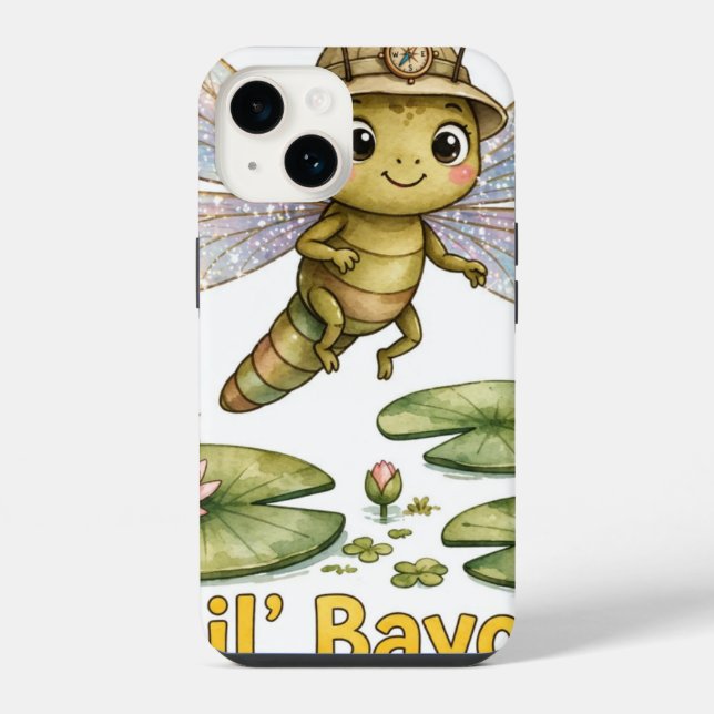 Coque iPhone Étui pour iPhone 14 Lil' Bayou Explorers Dragonfly (Verso)