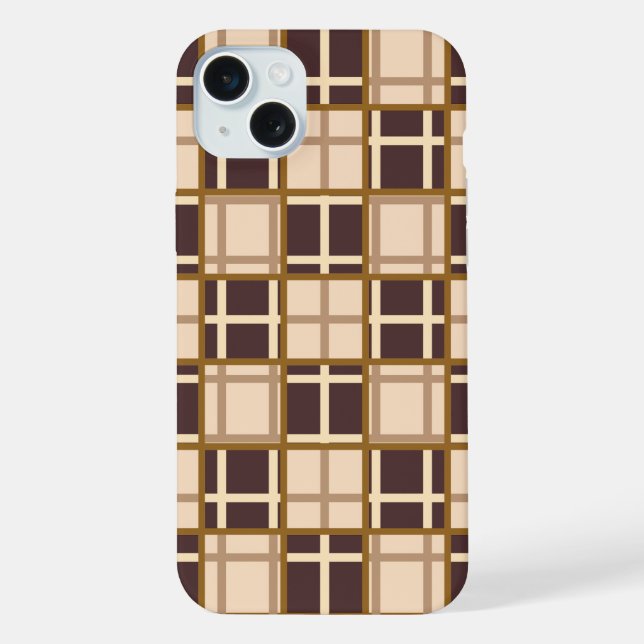 Coque iPhone Étui pour iPhone 15 Plus aux teintes brunes abstra (Verso)