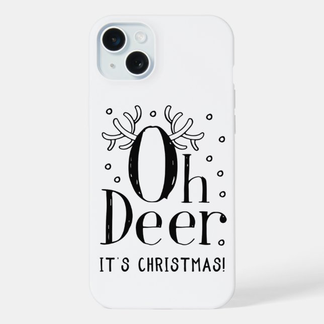 Coque iPhone Étui pour iPhone 15 plus Oh cerf de Noël (Verso)
