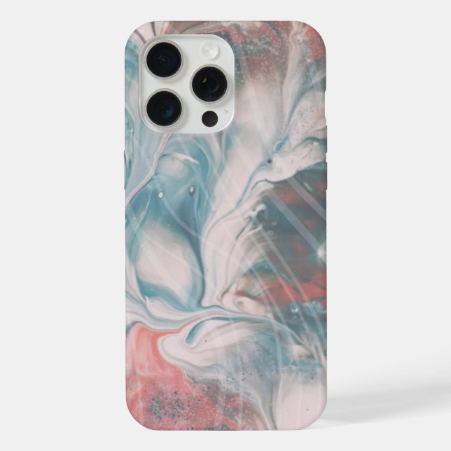 Coque iPhone Étui pour iPhone 15 Pro Max en marbre abstrait. (Verso)