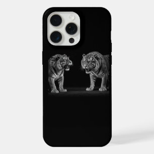 Coque iPhone 15 Pro Max Étui pour iPhone 15 Pro Max Tiger Stand off
