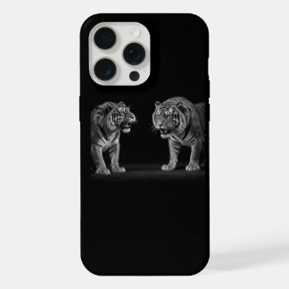 Coque iPhone 15 Pro Max Étui pour iPhone 15 Pro Max Tiger Stand off