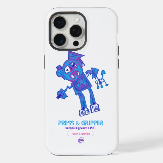 Coque iPhone Étui pour iPhone 15 Robot Press & Gripper (Verso)