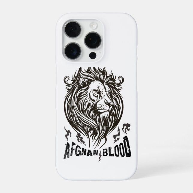 Coque iPhone Étui pour iPhone 16 Lion de sang afghan (Verso)