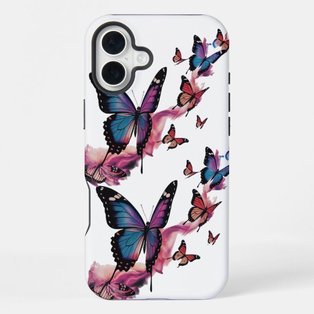 Coque iPhone Étui pour iPhone 16 Plus Butterfly Flow – Transfor (Verso)