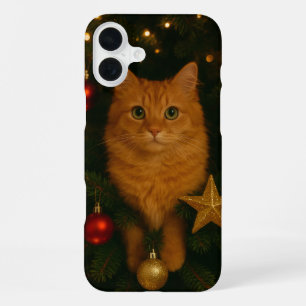 Coque iPhone 16 Plus Étui pour iPhone 16 Plus Chat de l'Arbre de Noël