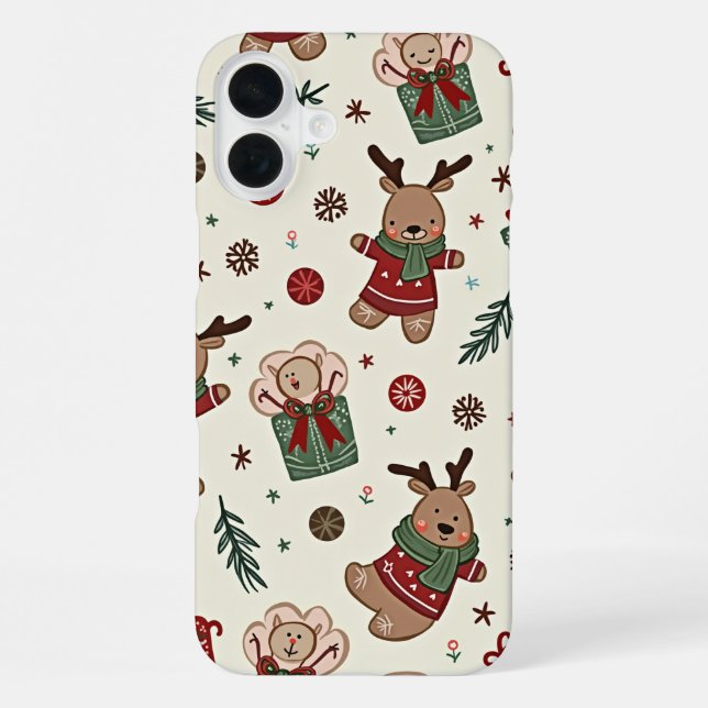 Coque iPhone Étui pour iPhone 16 plus Noël (Verso)