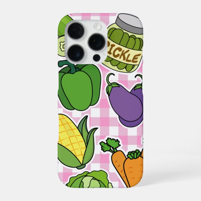 Coque iPhone Étui pour iPhone 16 Pro à motif de légumes. (Verso)