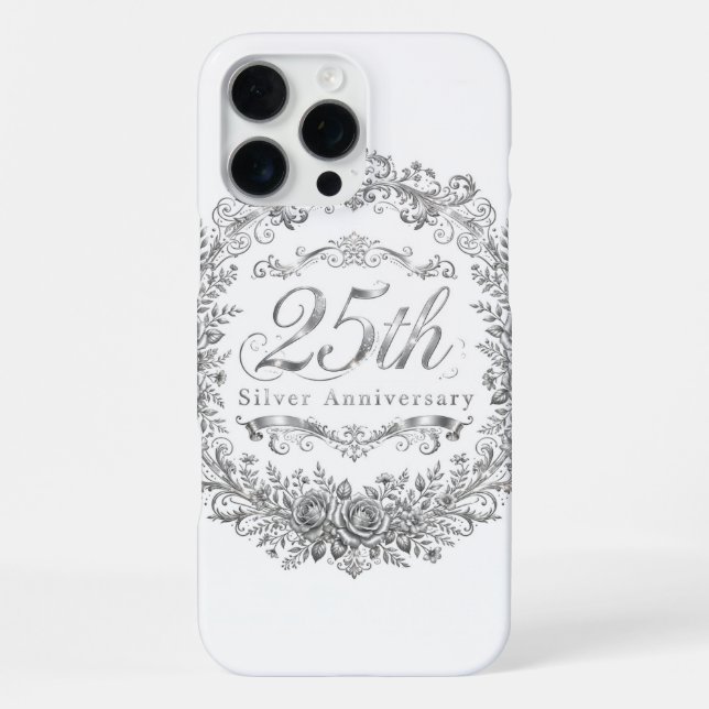 Coque iPhone Étui pour iPhone 16 Pro Max 25 ans Argent (Verso)