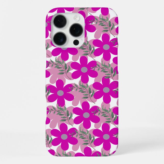 Coque iPhone Étui pour iPhone 16 Pro Max à motif 'Bold Pink Flo (Verso)