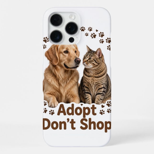 Coque iPhone Étui pour iPhone 16 Pro Max Adopt Don't Shop (Verso)