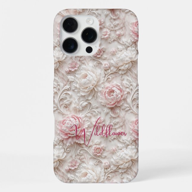 Coque iPhone Étui pour iPhone 16 Pro Max Art Floral Fleur Sauva (Verso)