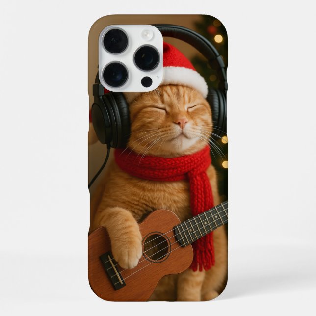 Coque iPhone Étui pour iPhone 16 Pro Max avec chat jouant de la (Verso)
