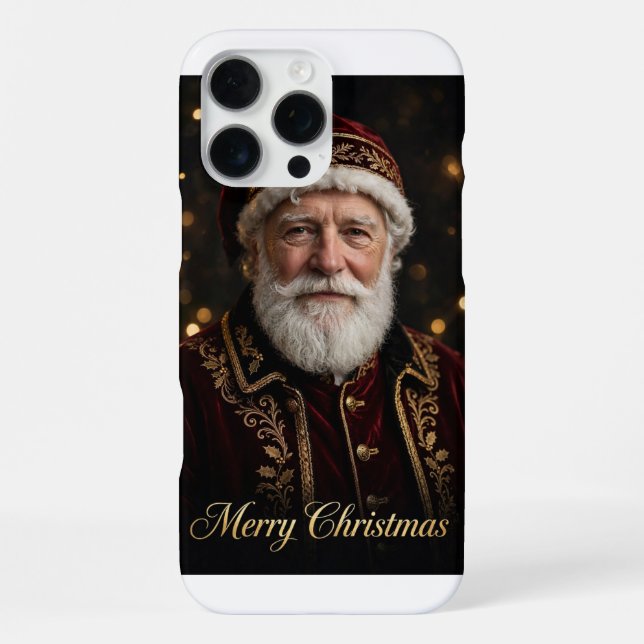 Coque iPhone Étui pour iPhone 16 Pro Max avec portrait de Santa (Verso)