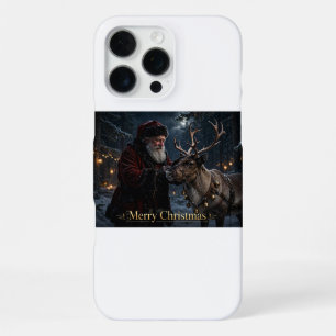 Coque iPhone 16 Pro Max Étui pour iPhone 16 Pro Max avec Santa et Renne de