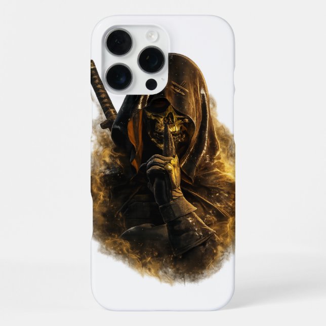 Coque iPhone Étui pour iPhone 16 Pro Max Dark Assassin Ninja à  (Verso)