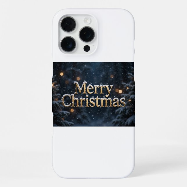 Coque iPhone Étui pour iPhone 16 Pro Max Joyeux Noël enneigé (Verso)