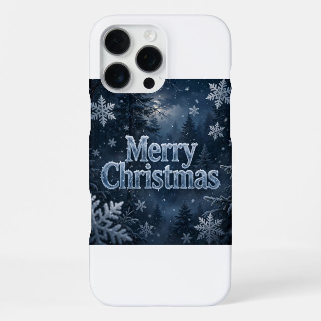 Coque iPhone Étui pour iPhone 16 Pro Max Joyeux Noël Glacé (Verso)
