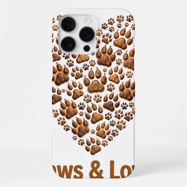 Coque iPhone Étui pour iPhone 16 Pro Max Paws and Love (Verso)