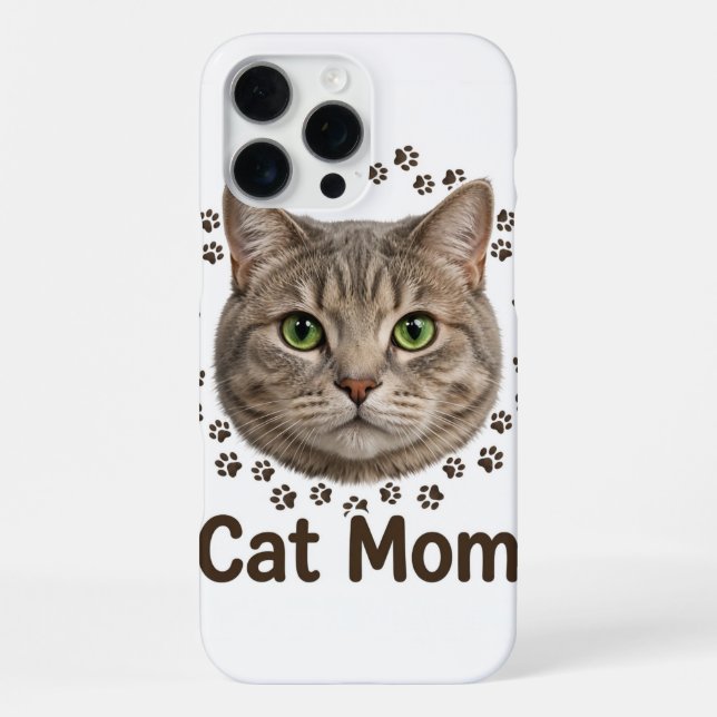 Coque iPhone Étui pour iPhone 16 Pro Max pour Maman de Chat (Verso)
